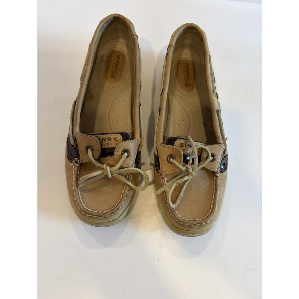 Sperry Leopard Print Top Sider Women Size 7.5 Leather Boat Shoes